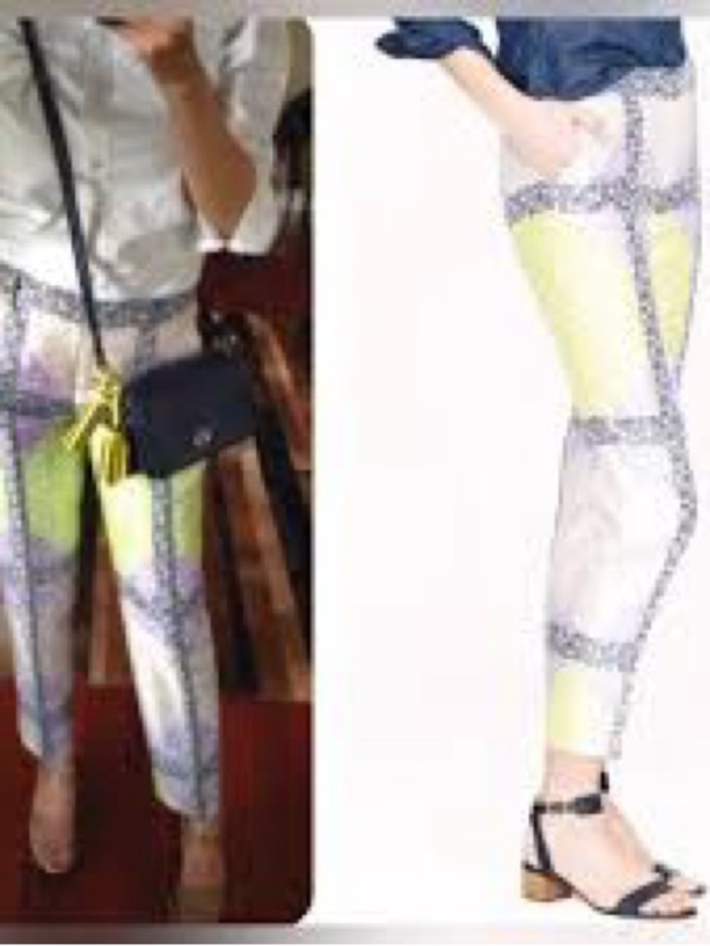 J.Crew Collection Silk Wool Windowpane Floral Print Pants. Size 4